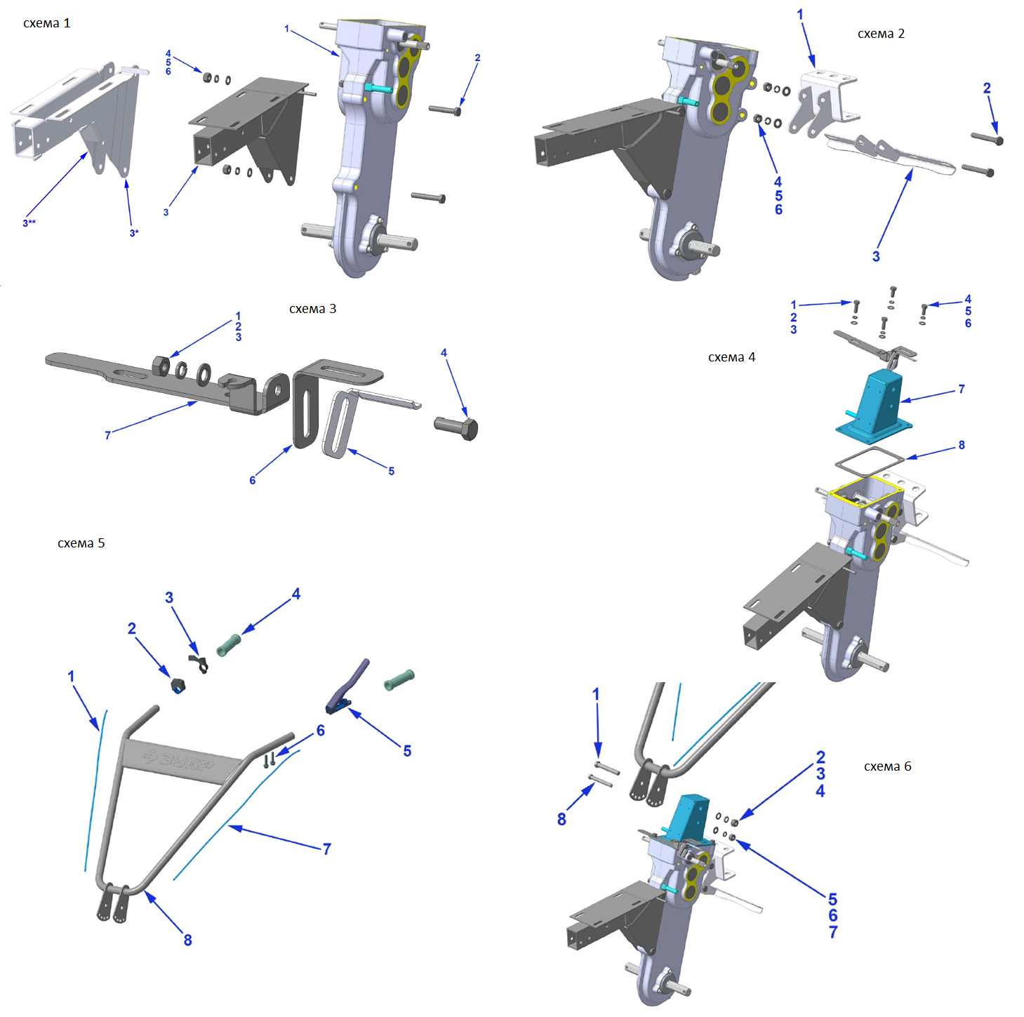 ЗУБР увеличенные колеса, 7 л.с., мотоблок с понижающей передачей (МТБ-400 У) - посмотреть вариант разборной схемы